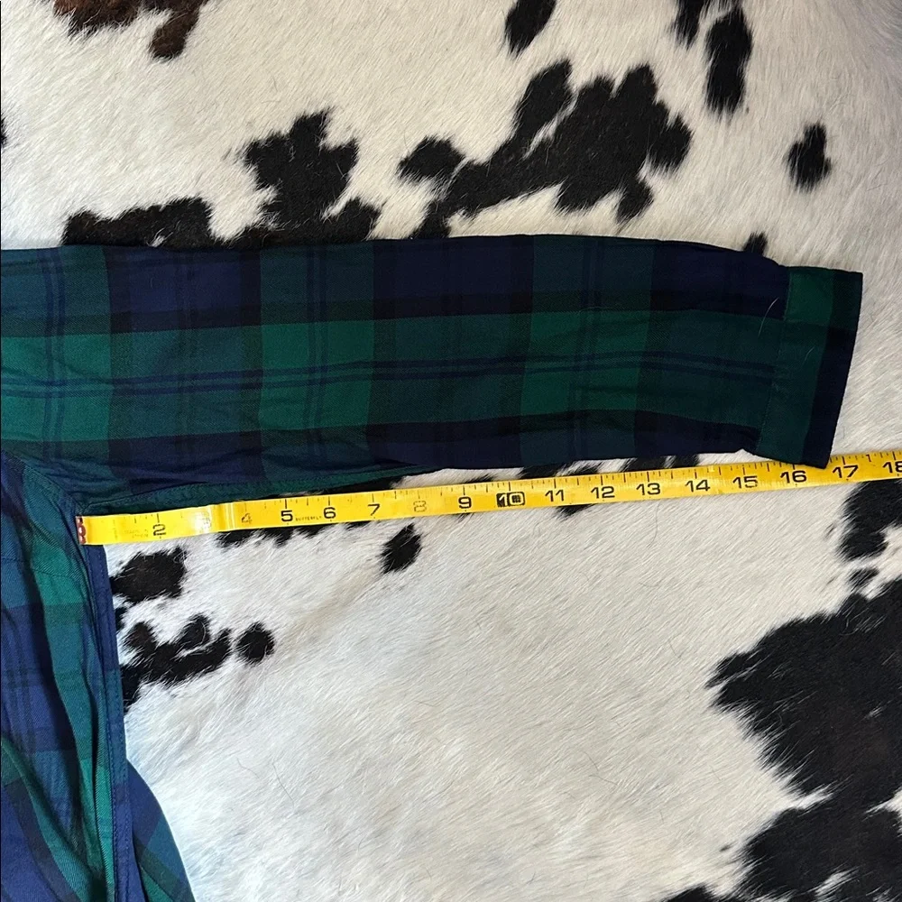 Old Navy Green and Blue Plaid 3/4 Sleeve Shirt Dress Size Medium - Picture 6 of 8